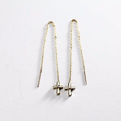 Cross diamonds earrings